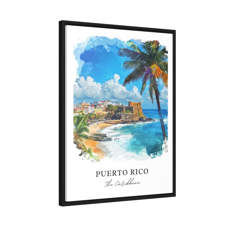 Puerto Rico Wall Art, Puerto Rico Print, Puerto Rico Watercolor Art, Puerto Rico Gift,