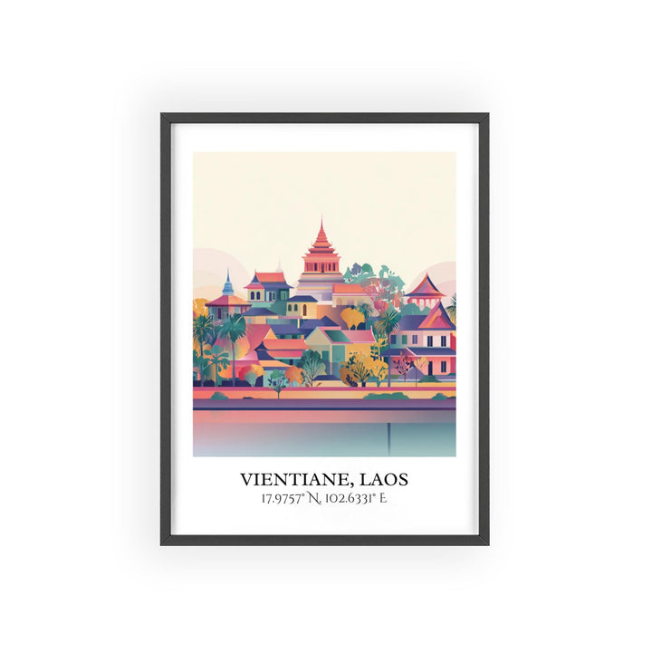 Vientiane Laos Art, Vientiane Retro Travel Art, Vientiane Home Decor, Vientiane Gift, Laos Travel Art, Travel Prints, Housewarming Gift
