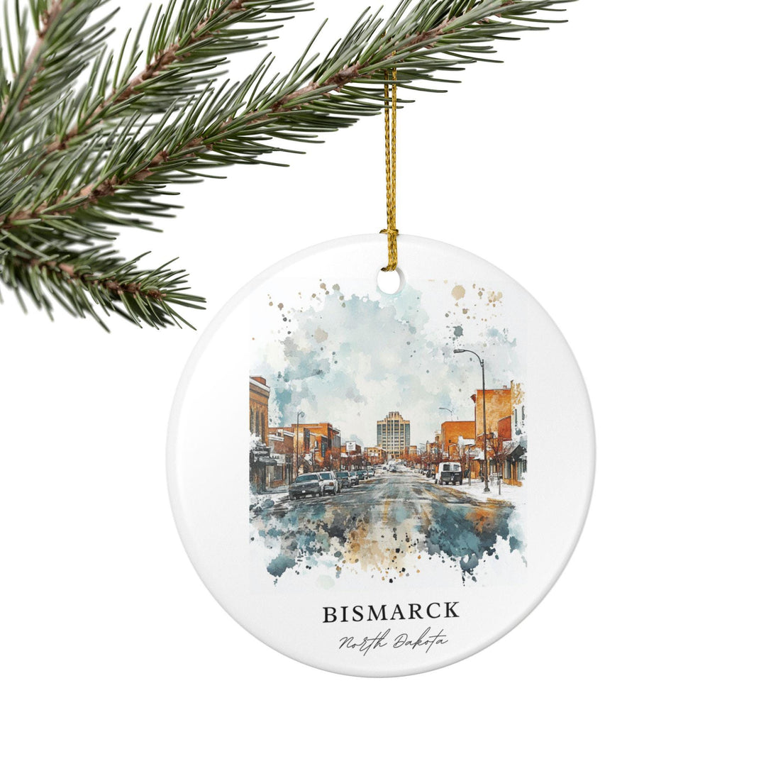 Bismarck ND Ornament: Unique Bismarck Souvenir, Bismarck Xmas Decor, and Authentic Bismarck North Dakota Gift