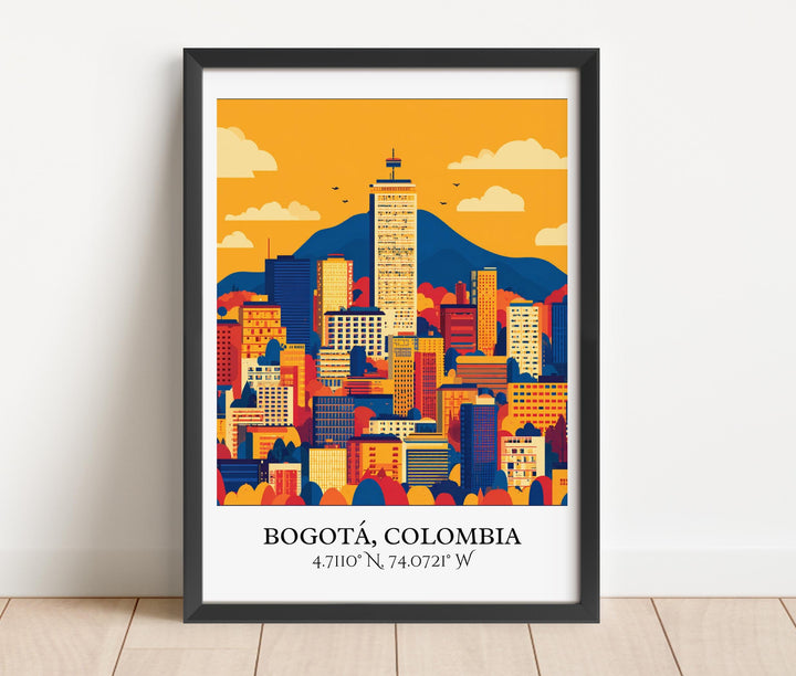Bogotá Art, Bogotá Retro Travel Art, Bogotá Colombia Home Decor, Colombia Gift, Colombia Travel Art, Travel Prints, Housewarming Gift