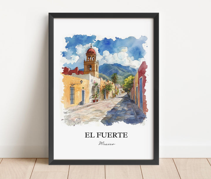 El Fuerte Mexico Wall Art, Sinaloa Print, Mexico Watercolor Art, El Fuerte Mexico Gift, Travel Print, Travel Poster, Housewarming Gift