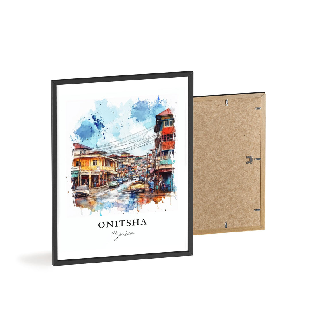 Onitsha Nigeria Wall Art, Nigeria Print, Nigeria Watercolor Art, Onitsha Nigeria Gift, Travel Print, Travel Poster, Housewarming Gift