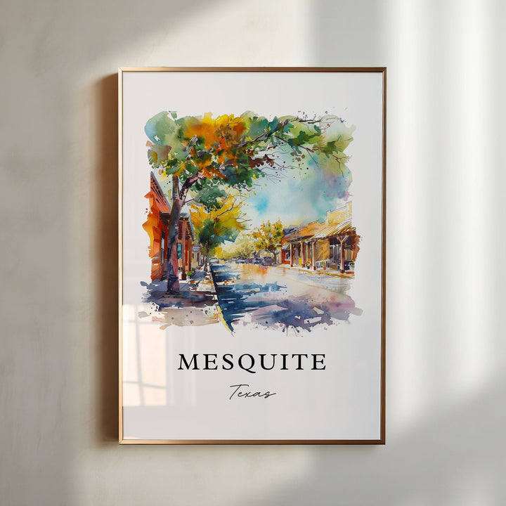 Mesquite Texas Art, Mesquite Print, Mesquite Watercolor Art, Mesquite Texas Gift,