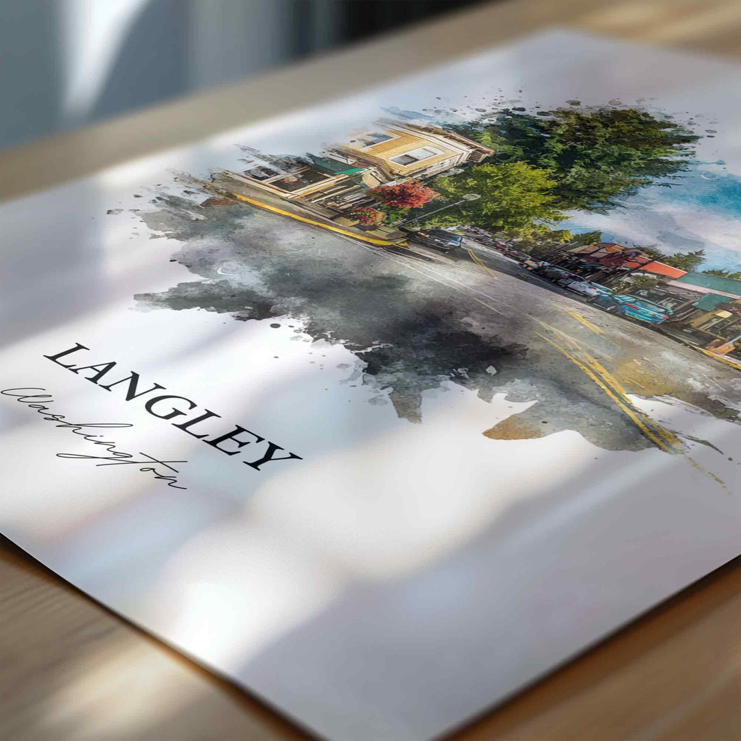 Langley, WA – Watercolor Art Print