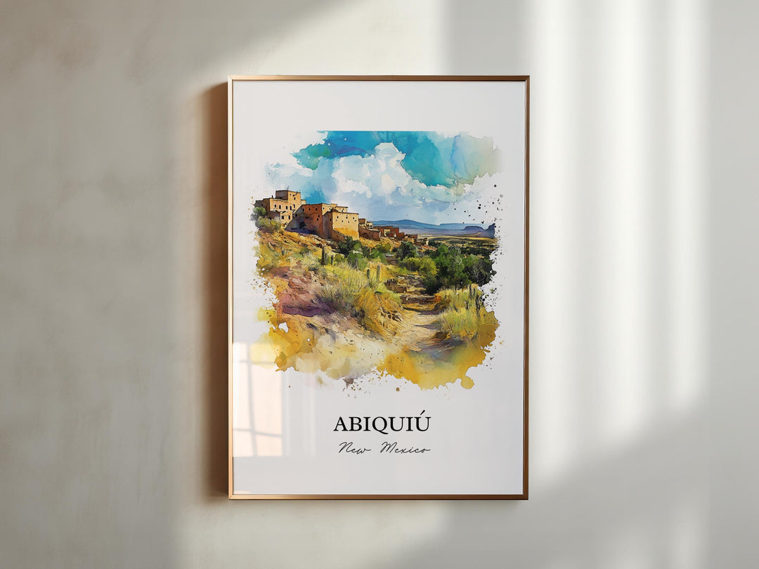 Abiquiú NM Wall Art, Abiquiú Print, New Mexico Watercolor Art, Abiquiú NM Gift, Travel Print, Travel Poster, Housewarming Gift