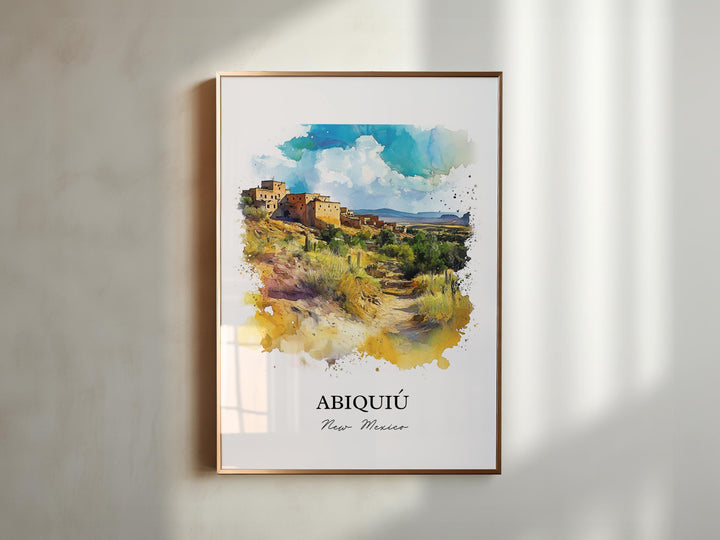 Abiquiú NM Wall Art, Abiquiú Print, New Mexico Watercolor Art, Abiquiú NM Gift, Travel Print, Travel Poster, Housewarming Gift