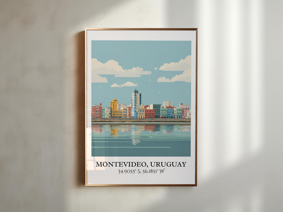 Montevideo Art, Montevideo Retro Travel Art, Montevideo Home Decor, Uruguay Gift, Uruguay Travel Art, Travel Prints, Housewarming Gift