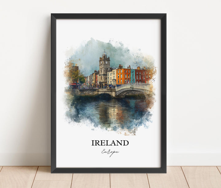 Ireland Wall Art, Ireland Print, Ireland Watercolor Art, Ireland Country Gift, Travel Print, Travel Poster, Housewarming Gift