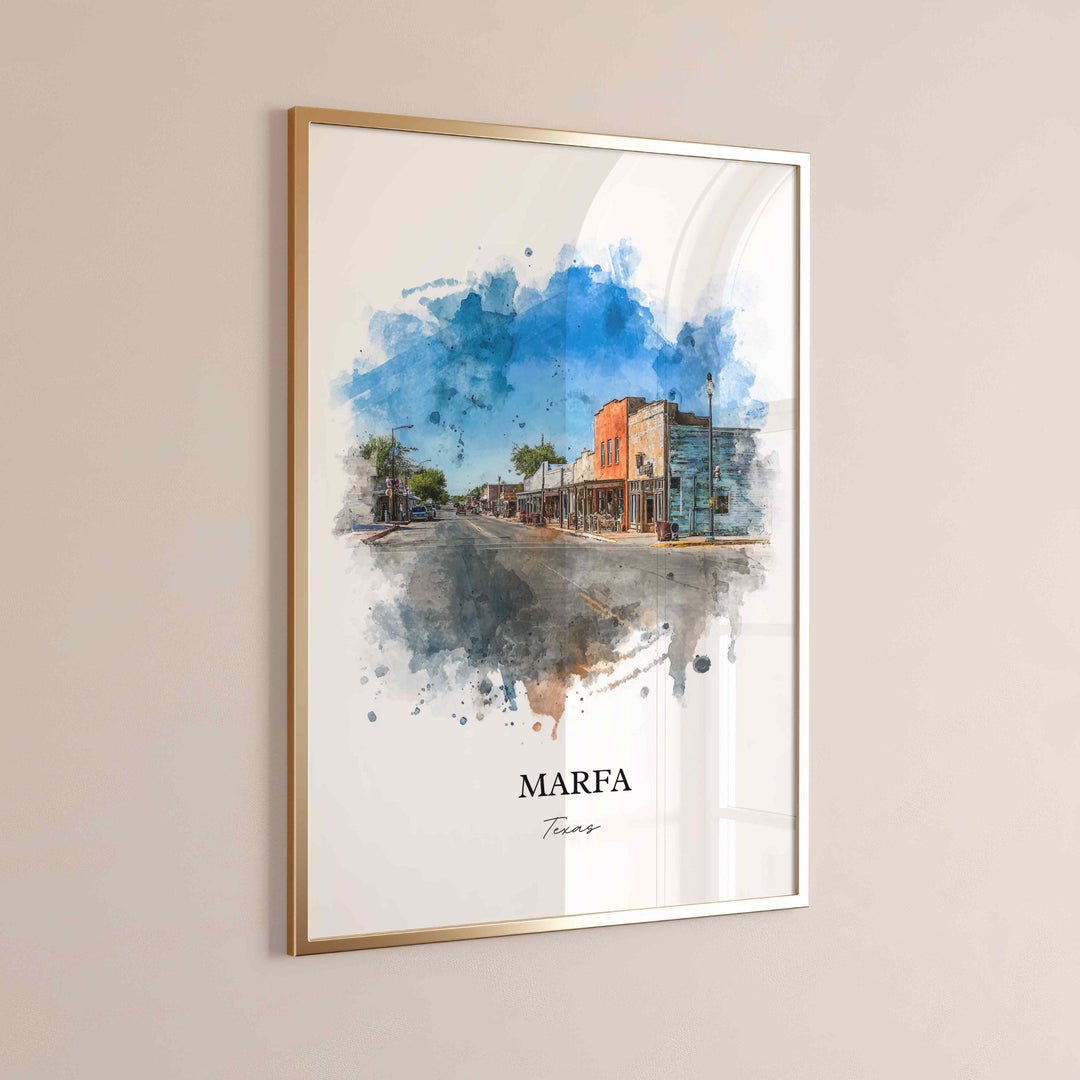 Marfa, Texas – Watercolor Art Print