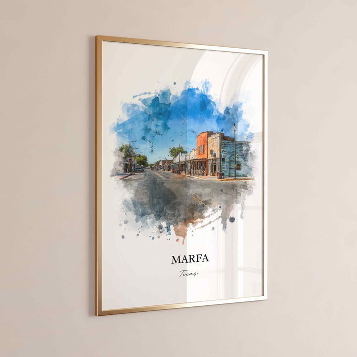 Marfa, Texas – Watercolor Art Print
