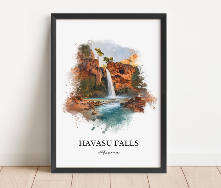 Havasu Falls Wall Art, Grand Canyon AZ Print, Arizona Watercolor Art, Havasu Falls Gift, Travel Print, Travel Poster, Housewarming Gift