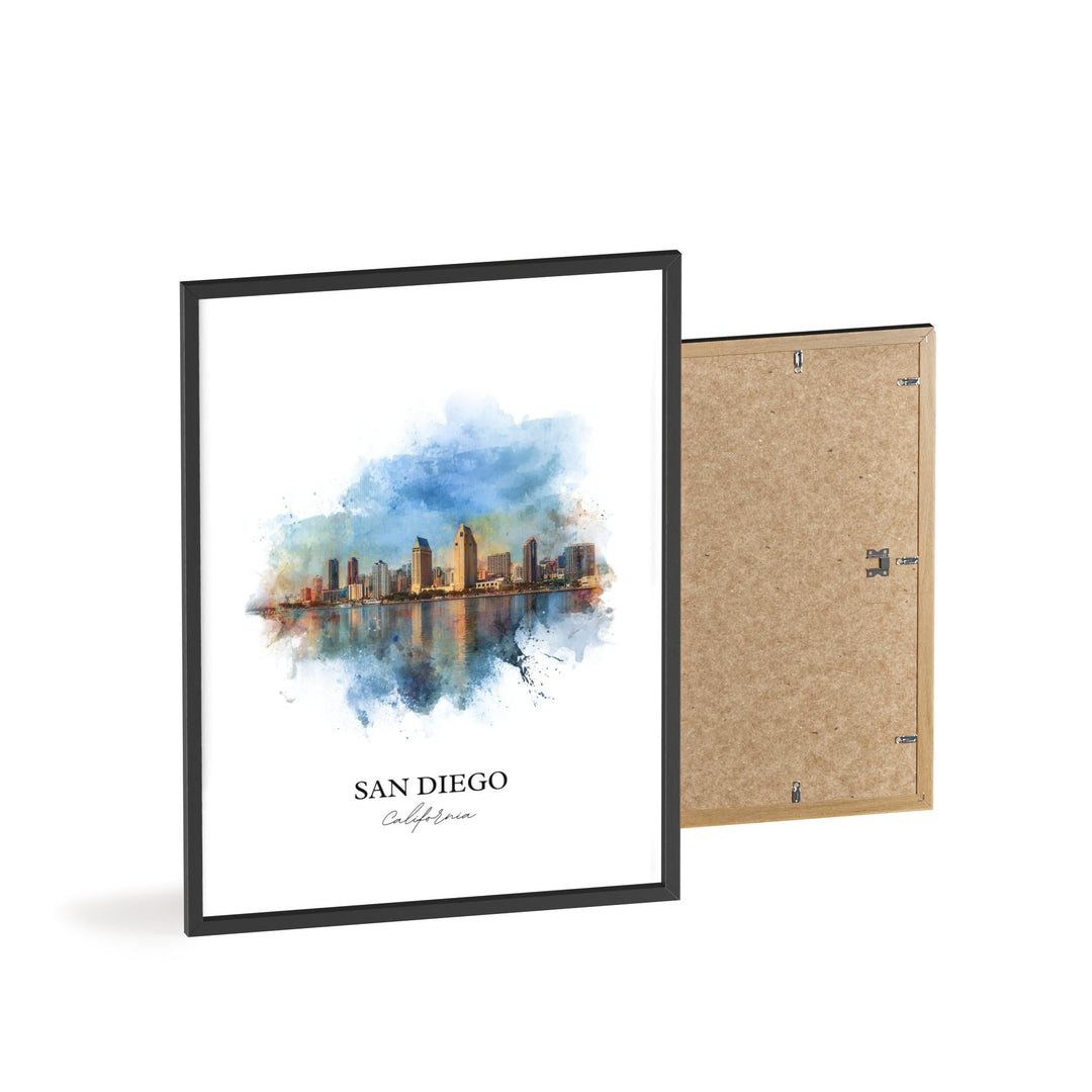San Diego, California – Watercolor Art Print