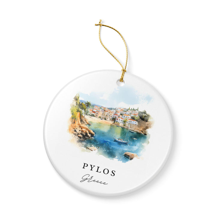 Pylos Greece Ornament: Unique Pylos Souvenir, Pylos Greece Xmas Decor, and Authentic Greece Gift