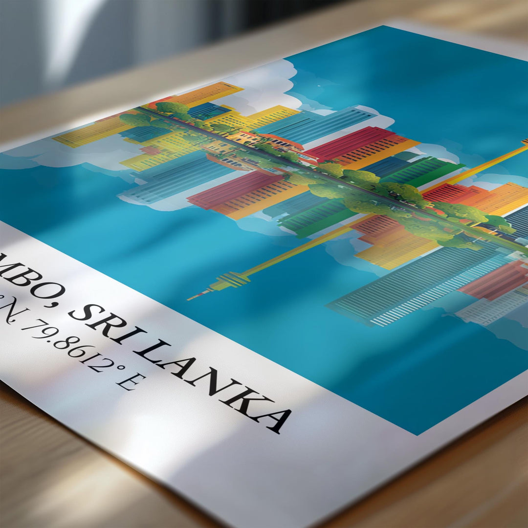 Colombo Sri Lanka Art, Sri Lanka Retro Travel Art, Sri Lanka Home Decor, Sri Lanka Gift, Colombo Art, Travel Prints, Housewarming Gift