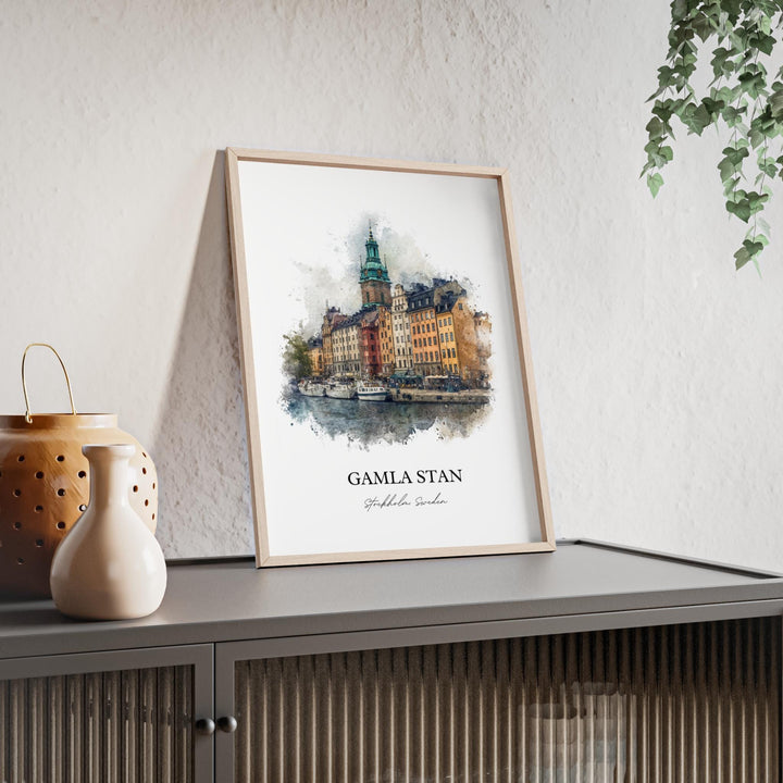 Gamla Stan, Sweden – Watercolor Art Print
