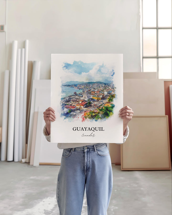 Guayaquil, Ecuador – Watercolor Art Print