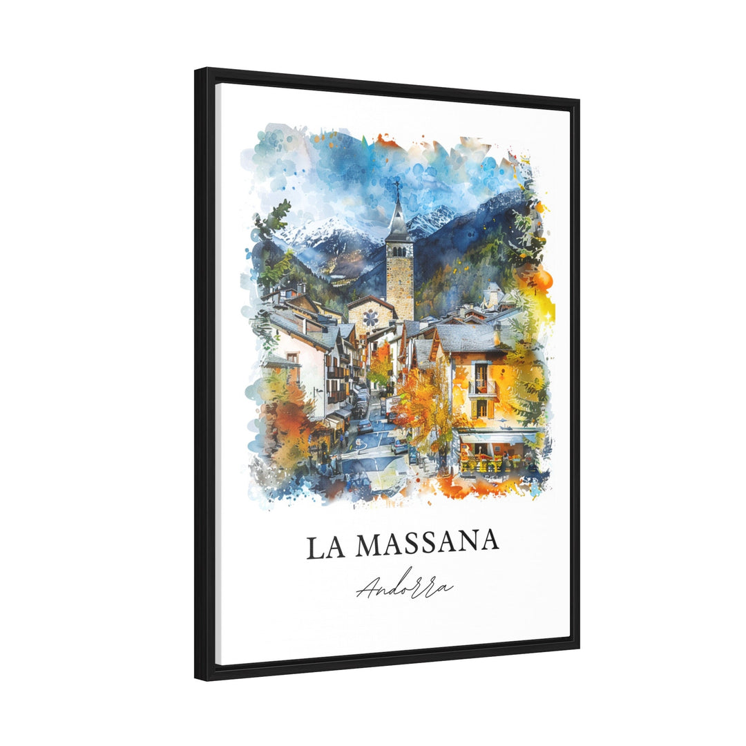 La Massana Wall Art, La Massana Andorra Print, La Massana Watercolor, Coma Pedrosa Gift,