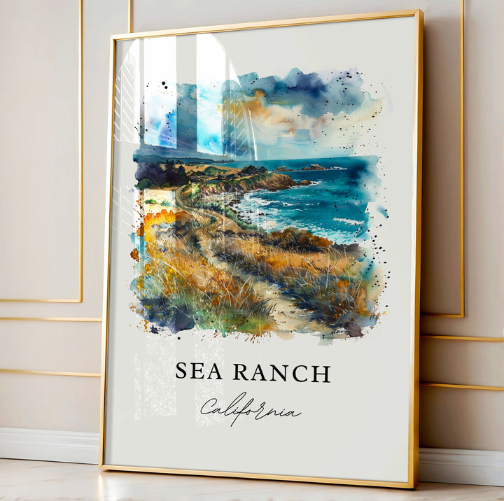 Sea Ranch CA Art, Sea Ranch Print, Sea Ranch Watercolor Art, Sonoma County Gift,