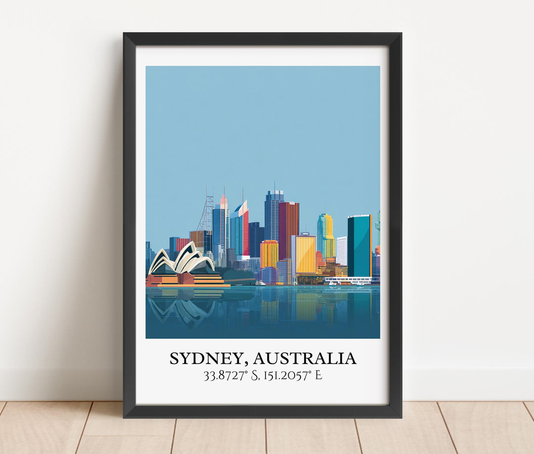 Sydney Art, Sydney Retro Travel Art, Sydney Home Decor, Sydney Australia Gift, Australia Travel Art, Travel Prints, Housewarming Gift