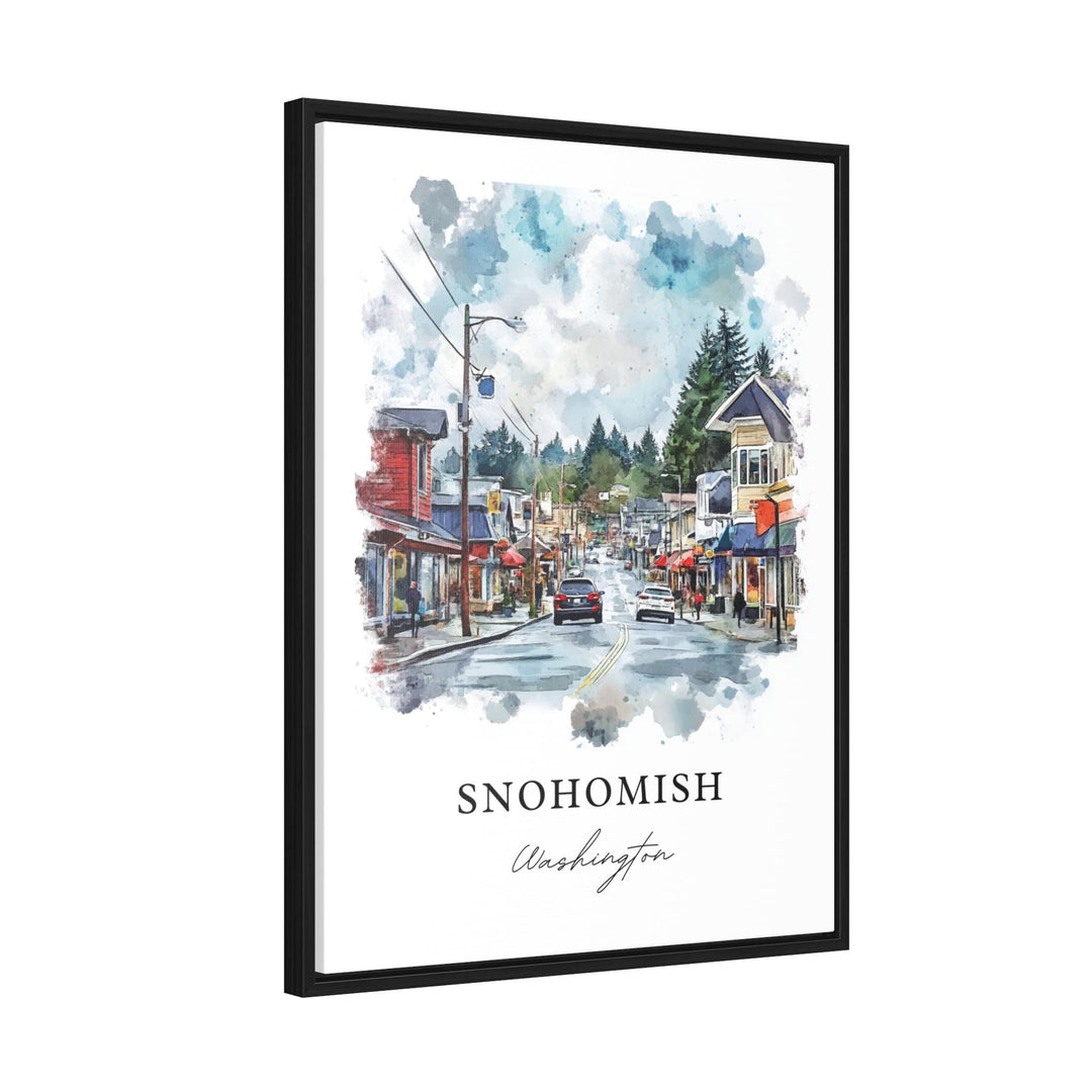 Snohomish Wall Art, Snohomish WA Print, Snohomish Downtown Artwork, Seattle Washington Gift, Travel Print, Travel Poster, Housewarming Gift