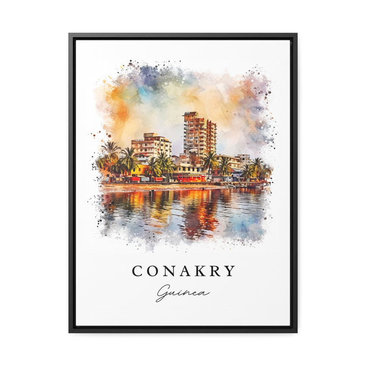 Conakry watercolor travel art - Guinea, Conakry print, Guinea Africa Wedding gift, Birthday present, Custom Text, Perfect Gift