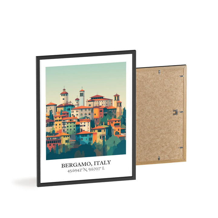 Bergamo Italy Art, Bergamo Retro Travel Art, Bergamo Home Decor, Bergamo Italy Gift, Italy Travel Art, Travel Prints, Housewarming Gift
