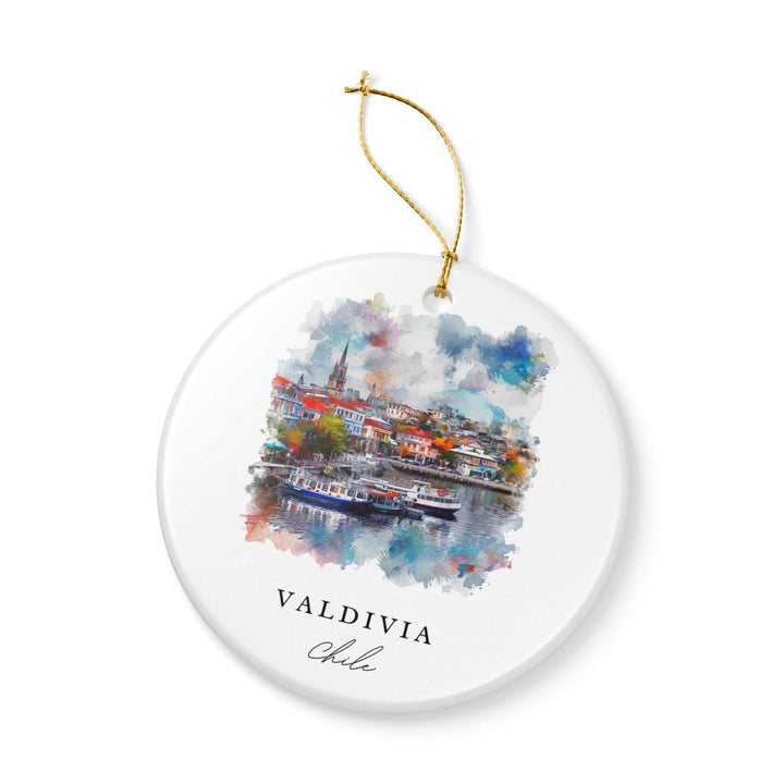 Valdivia Chile Ornament: Unique Valdivia Souvenir, Valdivia Chile Xmas Decor, and Authentic Chile Gift