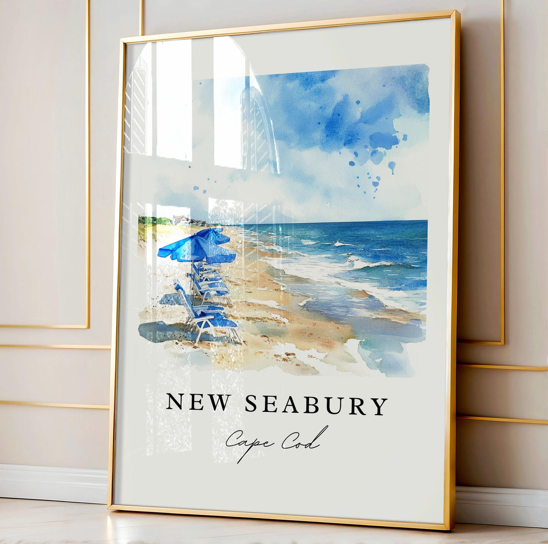 New Seabury Wall Art, New Seabury Print, Mashpee Watercolor Art, Cape Cod Massachusetts Gift, Travel Poster, Housewarming Gift
