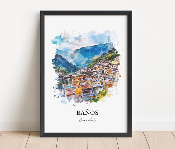 Baños, Ecuador – Watercolor Art Print