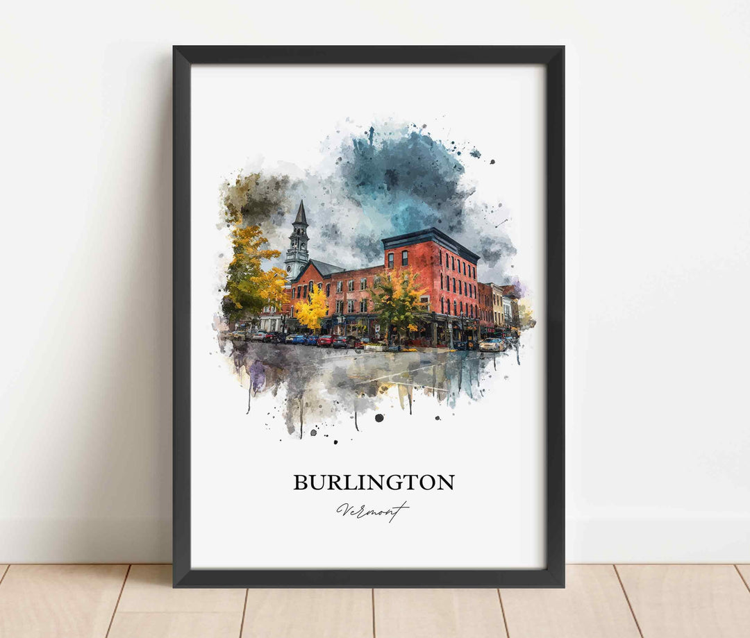 Burlington, Vermont – Watercolor Art Print