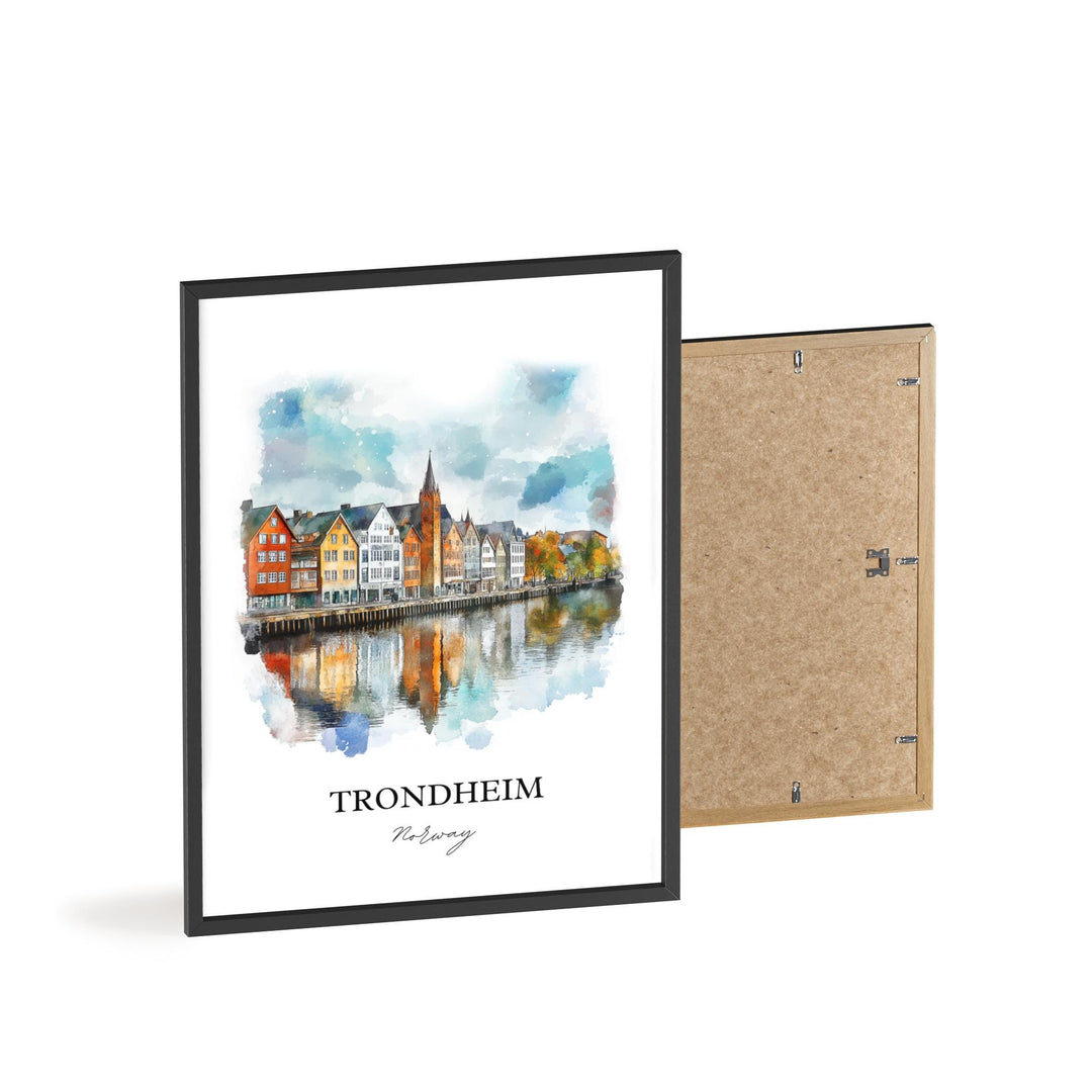 Trondheim, Norway – Watercolor Art Print
