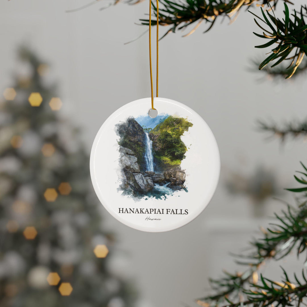 Hanakapiai Falls Ornament: Unique Napali Coast Souvenir, Kauai Xmas Decor, and Authentic Hanakapiai Falls Gift