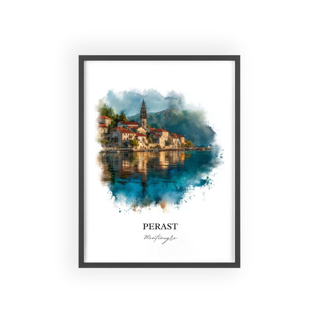 Perast, Montenegro – Watercolor Art Print