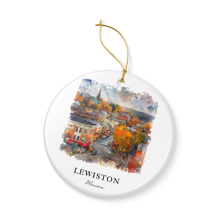 Lewiston Maine Ornament: Unique Lewiston ME Souvenir, Maine Xmas Decor, and Authentic Lewiston Maine Gift