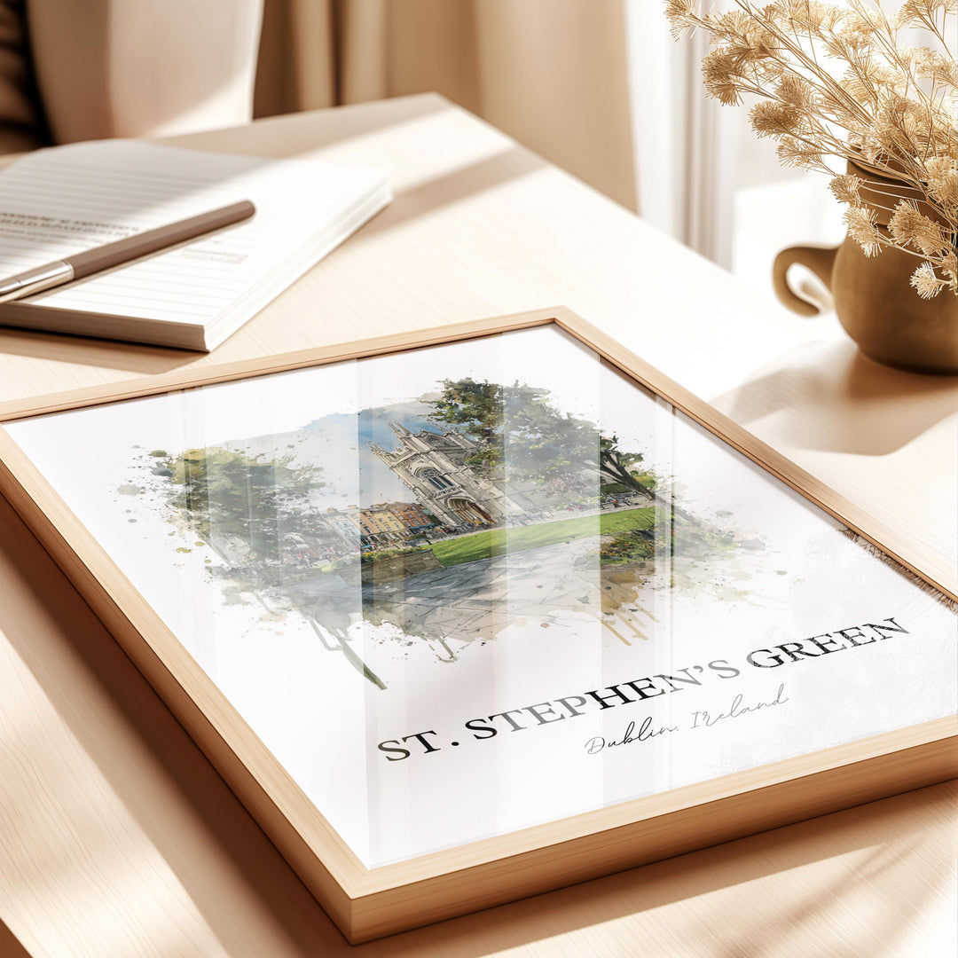 St. Stephen's Green, Ireland – Watercolor Art Print
