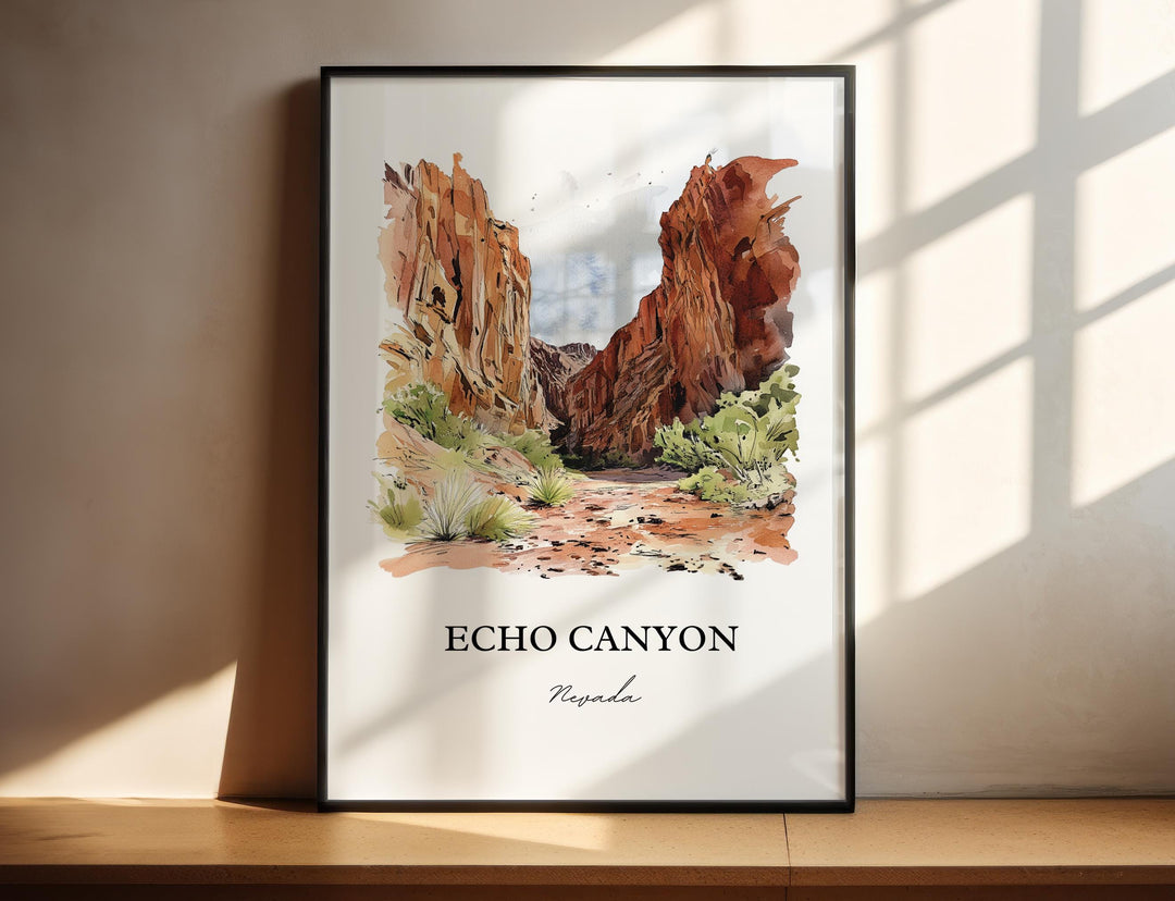 Echo Canyon NV Wall Art, Lincoln County Print, Echo Canyon Watercolor Art, Echo Canyon Gift, Travel Print, Travel Poster, Housewarming Gift
