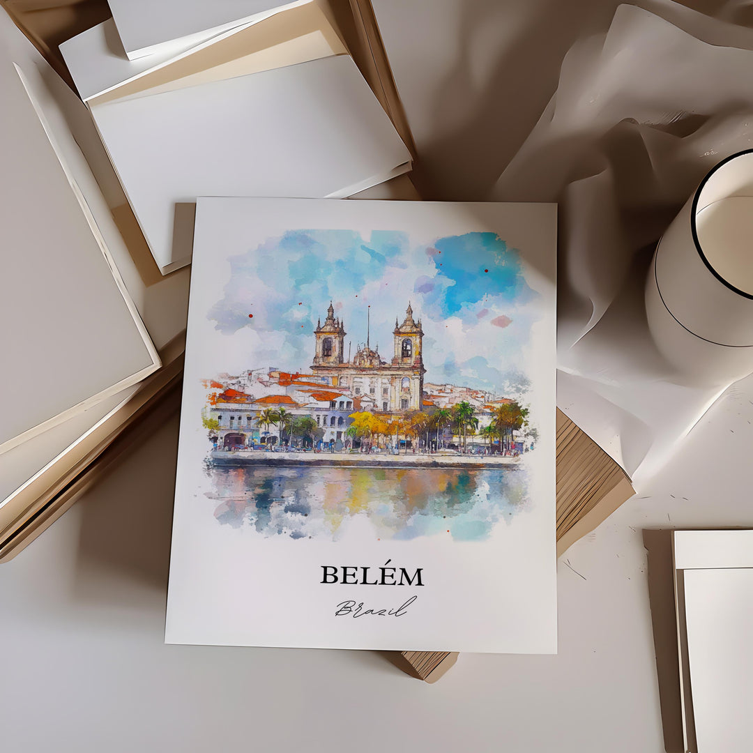 Belém Brazil Wall Art, Pará Print, Brazil Watercolor Art, Belém Brazil Gift, Travel Print, Travel Poster, Housewarming Gift