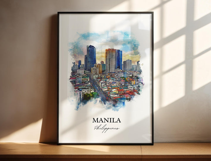 Manila Wall Art, Manila Print, Philippines Watercolor Art, Manila Philippines Gift, Travel Print, Travel Poster, Housewarming Gift