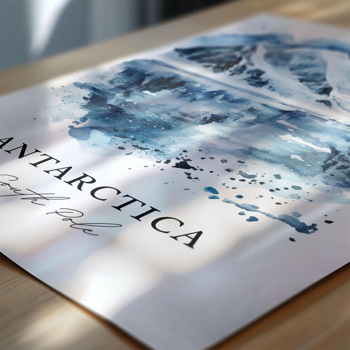 Antarctica Wall Art, Antarctica Print, Antarctica Watercolor Art, Antarctica South Pole Gift, Travel Print, Travel Poster, Housewarming Gift