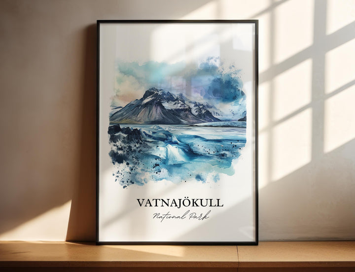 Vatnajökull National Park Wall Art, Iceland Print, Iceland Artwork, Vatnajökull Glacier Gift, Travel Print, Travel Poster, Housewarming Gift