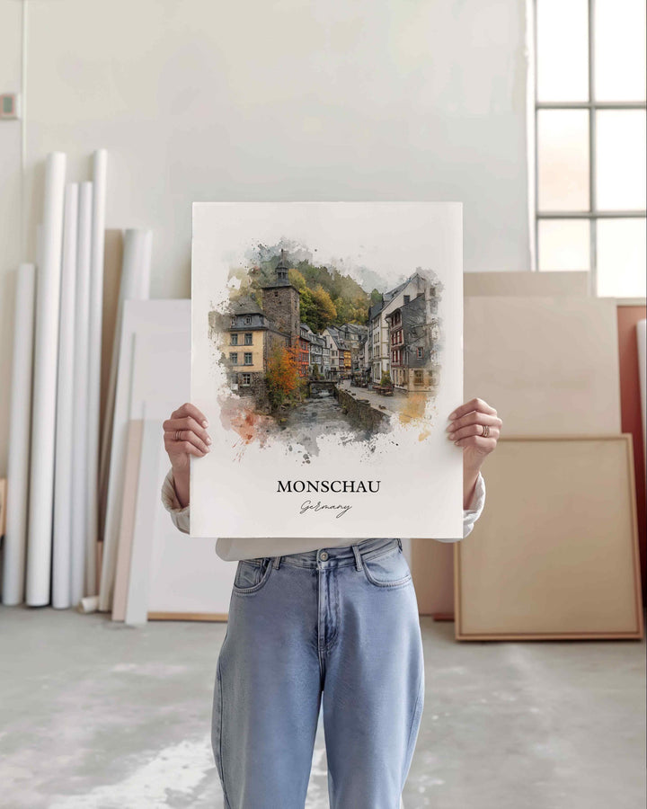 Monschau, Germany – Watercolor Art Print