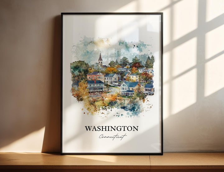 Washington CT Wall Art, Litchfield County Print, Connecticut Watercolor, Washington CT Gift, Travel Print, Travel Poster, Housewarming Gift