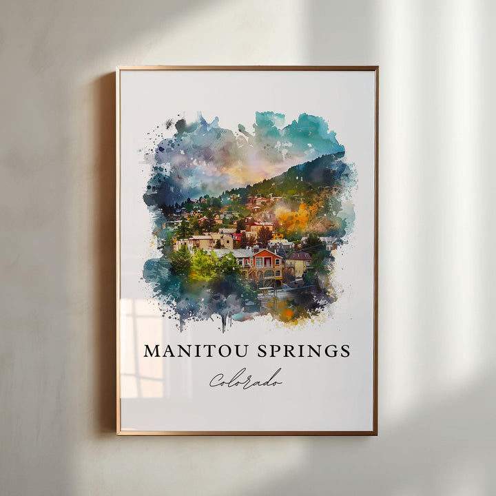 Manitou Springs Art, Manitou Springs Print, CO Springs Watercolor, Manitou Springs Gift,