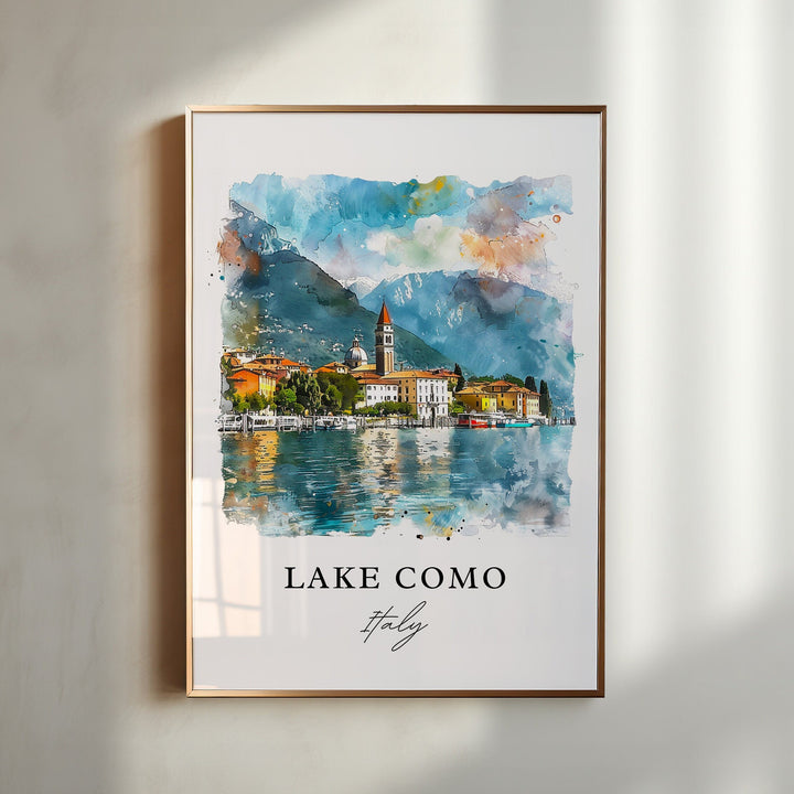 Lake Como Italy Wall Art, Italy Print, Lombardy Italy Watercolor, Lake Como Gift,