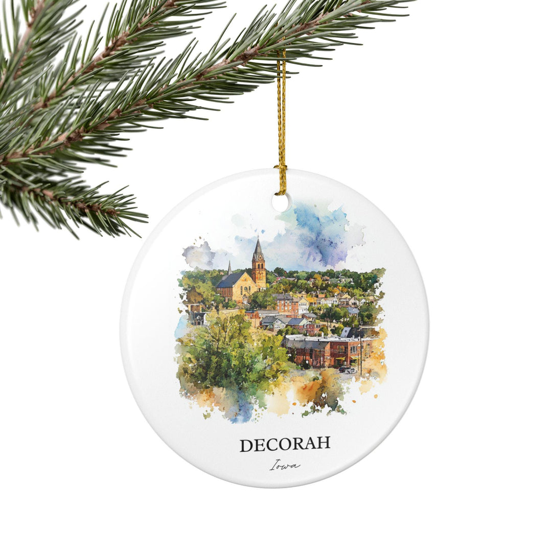 Decorah, Iowa Ornament: Unique Decorah Souvenir, Decorah Iowa Xmas Decor, and Authentic Iowa Gift