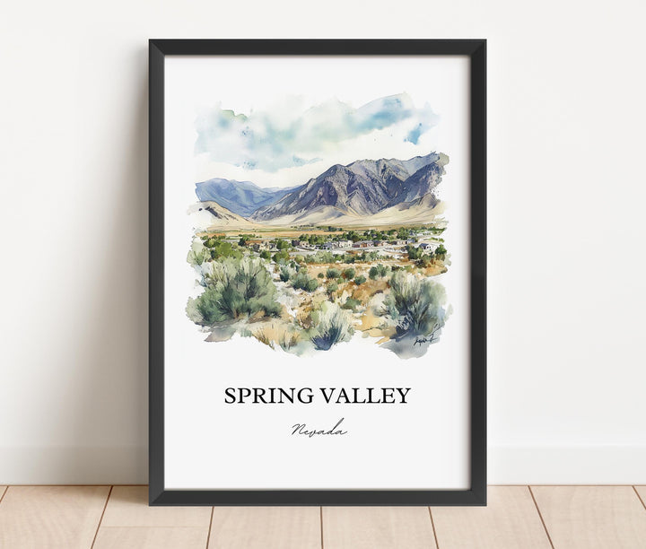 Spring Valley NV Wall Art, Las Vegas Print, Clark County Watercolor Art, Amsterdam Gift, Travel Print, Travel Poster, Housewarming Gift