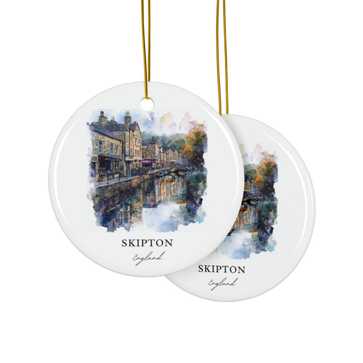 Skipton England Ornament: Unique Skipton Souvenir, Skipton Xmas Decor, and Authentic Skipton England Gift