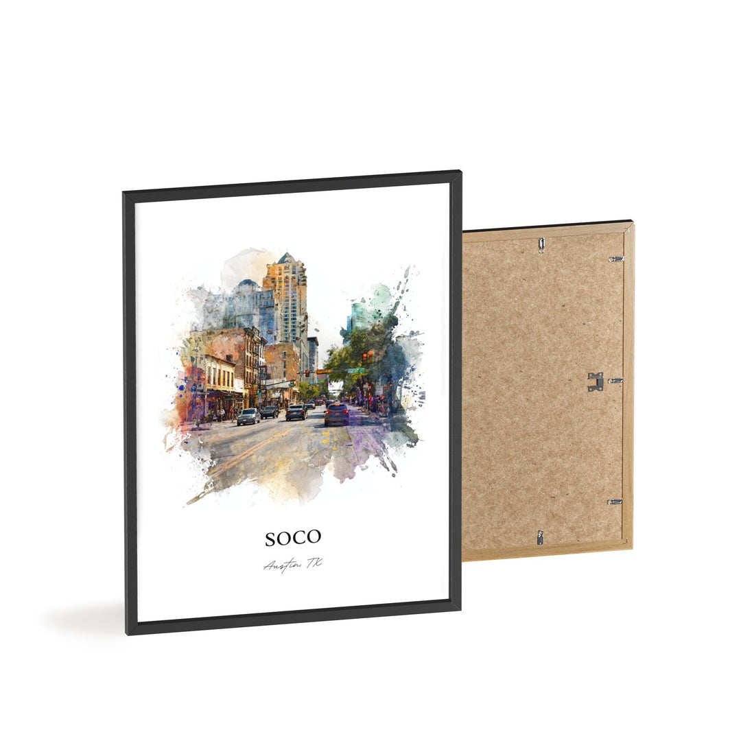 Soco Austin, Texas – Watercolor Art Print