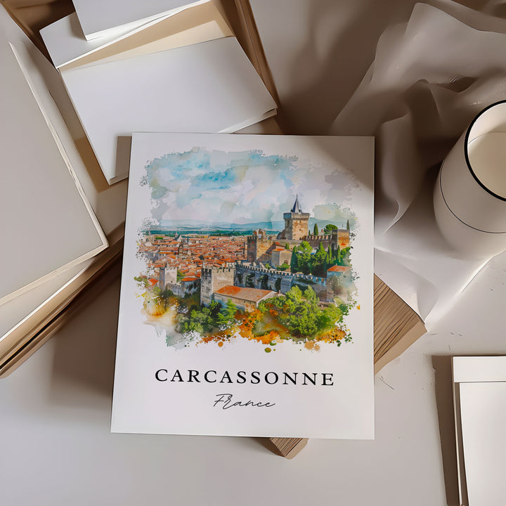 Carcassonne Wall Art, Carcassonne Print, France Wall Art, Carcassonne Gift, Travel Print, Travel Poster, Travel Gift, Housewarming Gift