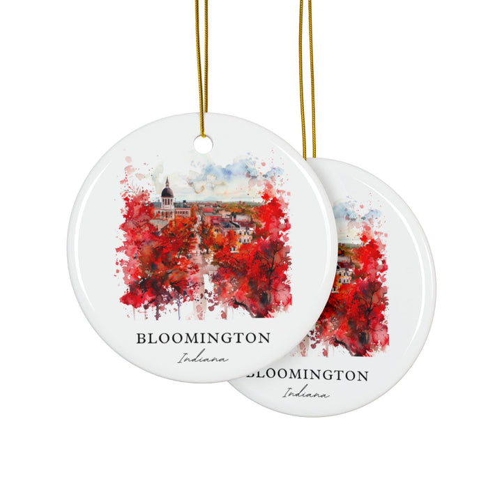 Bloomington Indiana Ornament: Unique Bloomington IN Souvenir, Indiana Xmas Decor, and Authentic Bloomington IN Gift